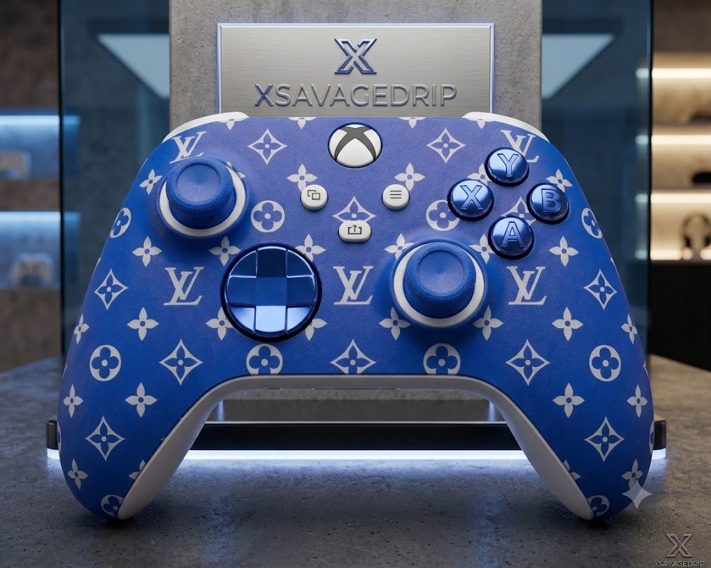💙 LV Monogram Blue Xbox Controller
