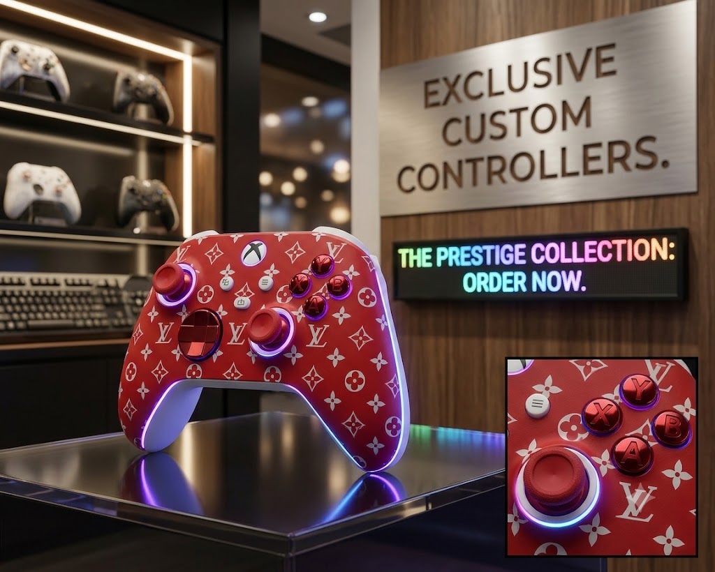 ❤️ LV Monogram Red Xbox Controller