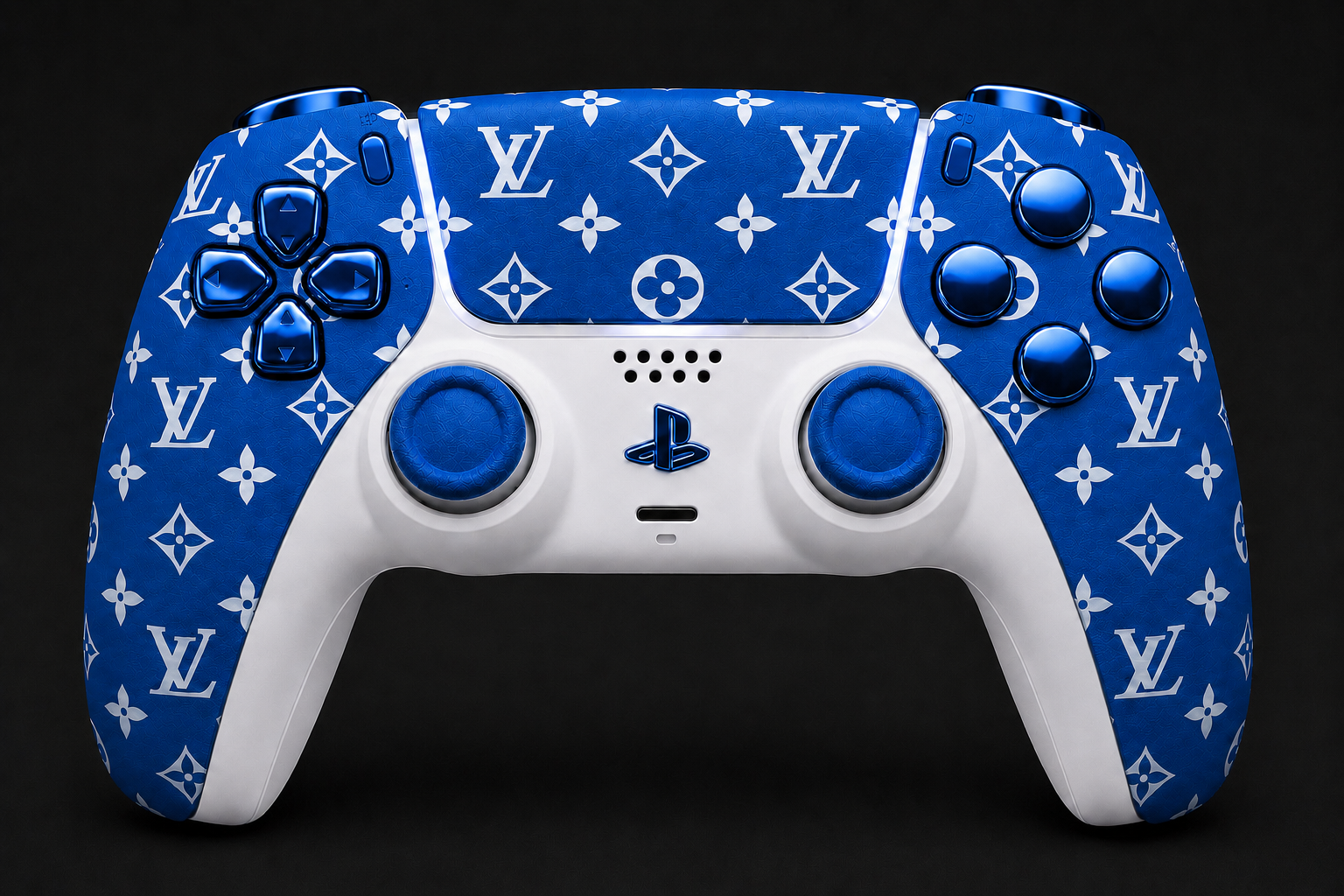 💙 LV Monogram Blue PS5 Controller