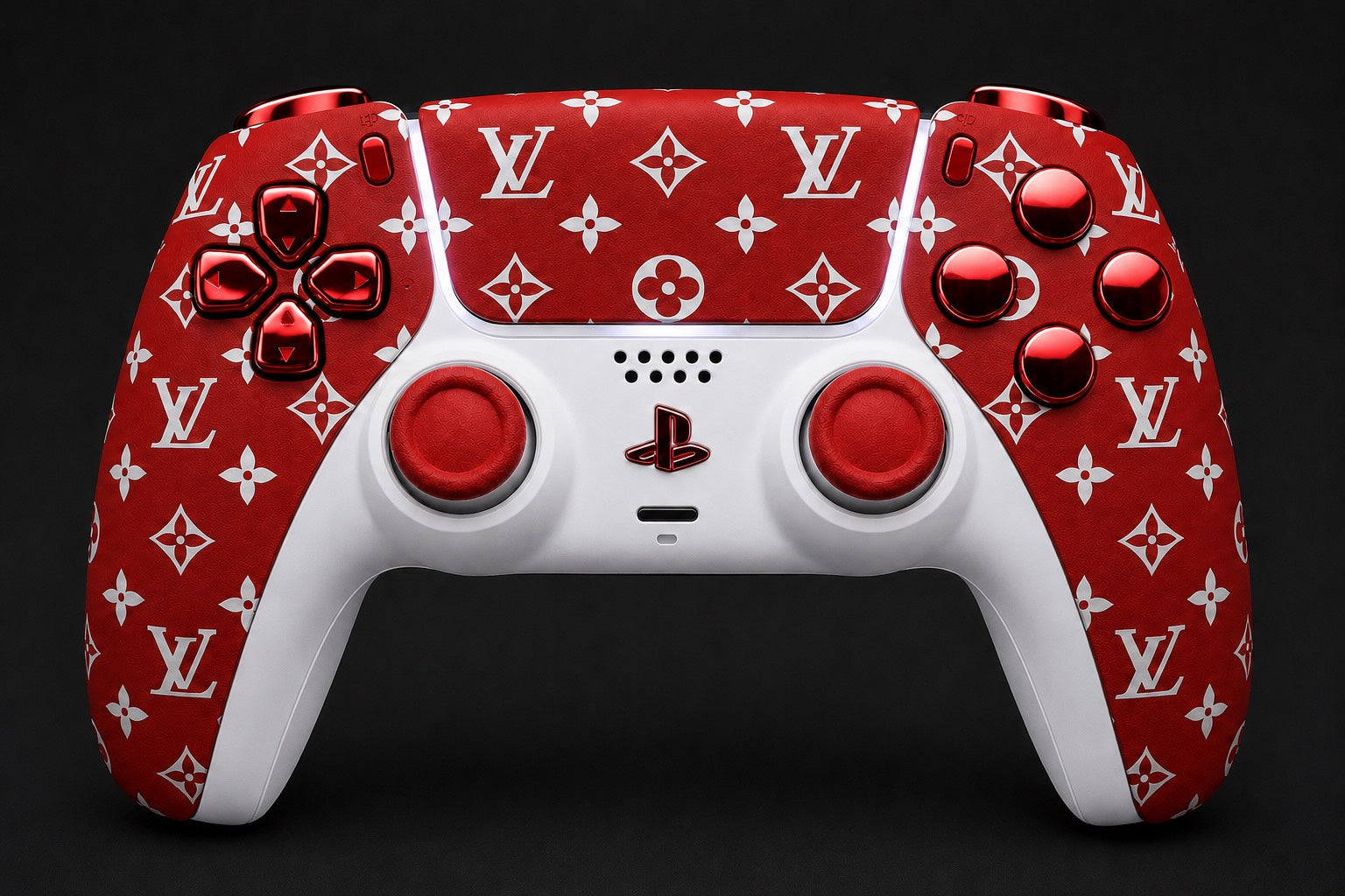 ❤️ LV Monogram Red PS5 Controller