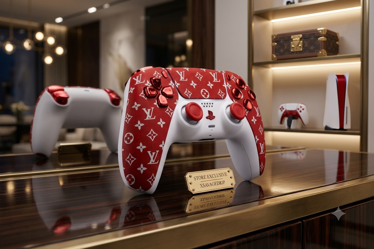 ❤️ LV Monogram Red PS5 Controller